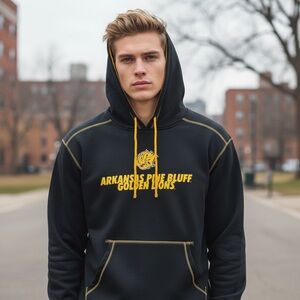 Vintage Arkansas Pine Bluff  Golden Lions Hoodie Mens Large Black  UAPB Read